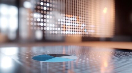 Aufkleber - A close-up of a chart on a reflective surface, suggesting data analysis and technology.