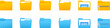 © Rick Cranches - File folders icons set. Data file folders.collection of open and closed folders. Vector illustration.