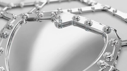 Leinwandbilder - A close-up of a reflective geometric design featuring metallic elements.