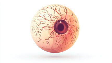 Poster - A stylized illustration of an eye showcasing its structure and blood vessels.
