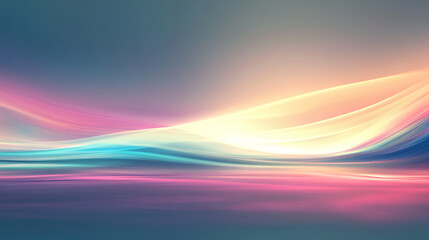 Fototapete - Flowing smoothly with a colorful gradient, this abstract background is awash in soft pastel hues, creating a modern and vibrant design perfect for adding elegance to any project