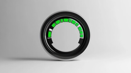 Fototapete - A circular gauge with green indicators, suggesting measurement or monitoring.