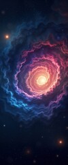 Poster - Cosmic swirl galaxy nebula. Vibrant colors light energy. Universe space star design. Abstract radiance wonder mystery. Mesmerizing visual beauty. Stunning celestial brilliance.