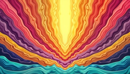 Fototapete - Abstract vibrant color background design. Geometric pattern texture. Rainbow curve lines shapes. Modern digital art illustration. Wallpaper banner website presentation poster graphic. Minimalist