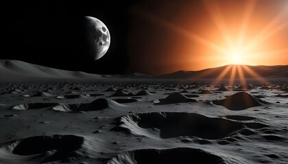 Wall Mural - the moon over the mountains