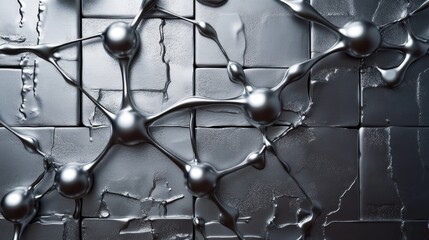 Leinwandbilder - Abstract representation of interconnected nodes and surfaces, suggesting technology and innovation.