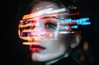 © Anastasiya Marchenko - Holographic Face with Neon Projections