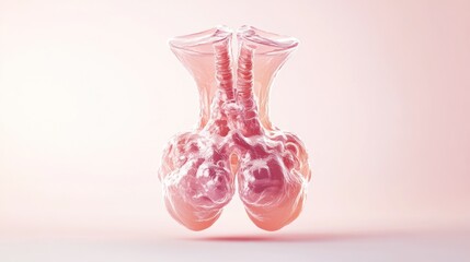 Poster - A stylized, translucent anatomical model resembling lungs, emphasizing form and structure.