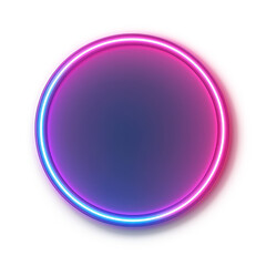 Wall Mural - glowing neon circle on a transparent background. transparent background