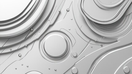 Leinwandbilder - Abstract design featuring layered shapes and textures in grayscale tones.