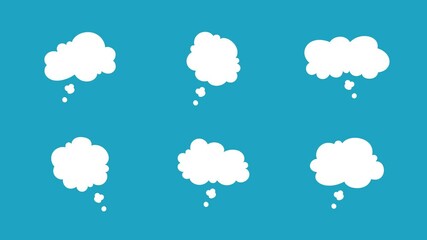 Wall Mural - set of speech or thought bubbles with different shapes, text chat cloud for comments, posts, comics.