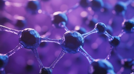 Poster - Abstract representation of molecular structures in a vibrant, scientific context.