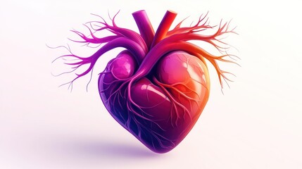 Poster - A stylized heart with vibrant colors and intricate veins, symbolizing life and emotion.
