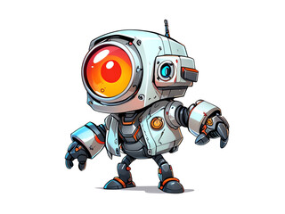 Sticker - Adorable Mech Buddy: A Whimsical Robot Illustration