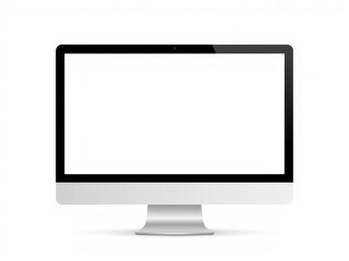 Wall Mural - desktop vector mockup with blank screen for showcasing website design or app development, developmen