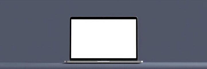 Wall Mural - Digital laptop with blank web screen mockup for design presentation, UI, template, digital