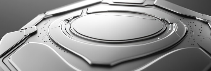 Leinwandbilder - A close-up view of a sleek, metallic surface with intricate details and contours.