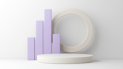 Aufkleber - Abstract geometric shapes in pastel colors, representing data visualization or growth.
