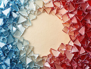 Sticker - Shattered triangles converging to a radiant neutral centre.