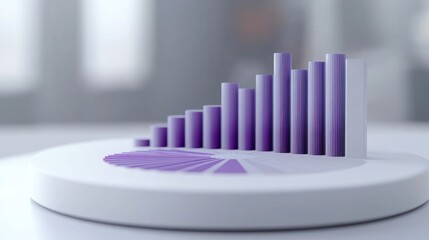 Poster - A 3D bar graph displaying data trends in shades of purple.