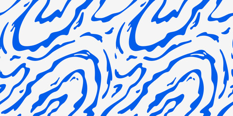Aufkleber - Vector Abstract Water Ripple Pattern. Wavy Seamless Background with Liquid Splashes. Cartoon Illustration for the Thai Songkran Festival.