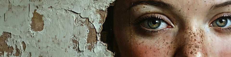  Forgotten portrait faded painting of an unknown woman.