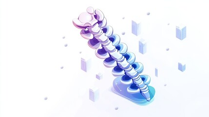 Poster - An abstract illustration of a spinal structure, emphasizing health and wellness concepts.