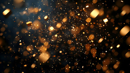 Sticker - Golden Confetti Abstract Background 3D