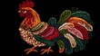 © Ziyan - Chicken in embroidery style poultry animal bird.