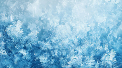 Poster - Gorgeous frost creating intricate designs on a frosty glass, forming a stunning winter wonderland scene
