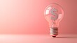© hamzahalderad - A light bulb with a dollar sign inside, on a pink background, representing the idea of making money.