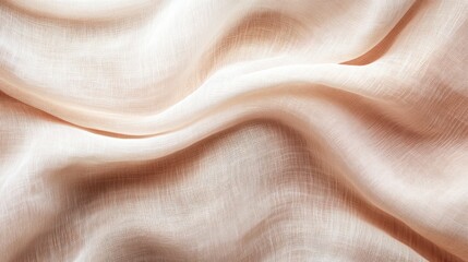 Leinwandbilder - Close-up of soft, peach-colored fabric with smooth, flowing waves and subtle texture.