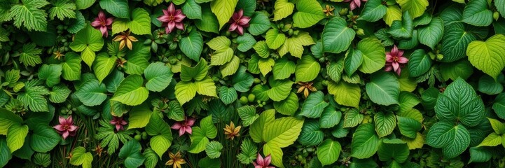 Sticker - Green leaves gradient background with various shades and shapes facing center, abstract, backdrop