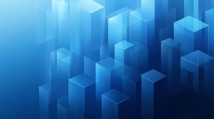 Abstract blue geometric background with 3d shapes.
