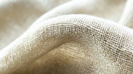 Leinwandbilder - Close-up of soft, white, natural fabric with a woven texture.
