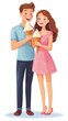 © Shozib - Happy couple eating ice cream cones on a date
