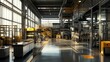 © isrofiyah - Open-plan factory interior, metal and glass accents, high-tech and modern equipment
