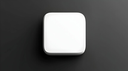 White square app icon mockup on dark background.