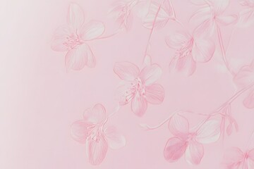  Soft pink floral illustration with delicate blossoms on a light background.