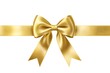 © Ranazain - Elegant golden satin ribbon bow on a white background, symbolizing luxury, celebration gift wrapping