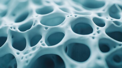 Abstract Blue Porous Structure Close Up View