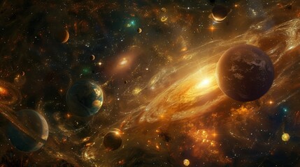 Wall Mural - the cosmic conductor directed a symphony of stellar proportions with each planet and star playing it