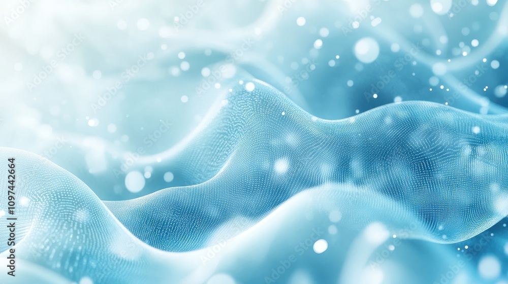 Abstract Blue Wave Background Sparkling Digital Mesh Texture with Bokeh ...