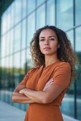 Wall Mural - Woman in Orange Dress