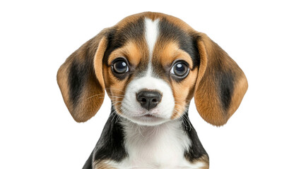 Wall Mural - Transparent background Adorable beagle puppy with expressive eyes and charming face, showcasing its playful and friendly nature. This captures essence of beloved pet