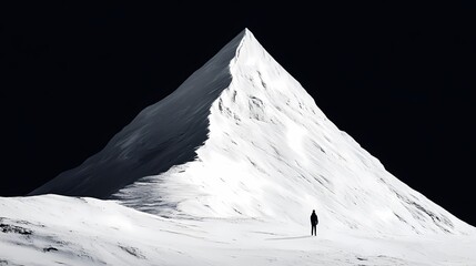 Wall Mural - Black and white mountain scenery outdoor illustration poster background