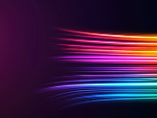 Aufkleber - Fiber optic cables inspire abstract designs. An image display of colorful light streaks against a dark background, creating a sense of motion and energy.