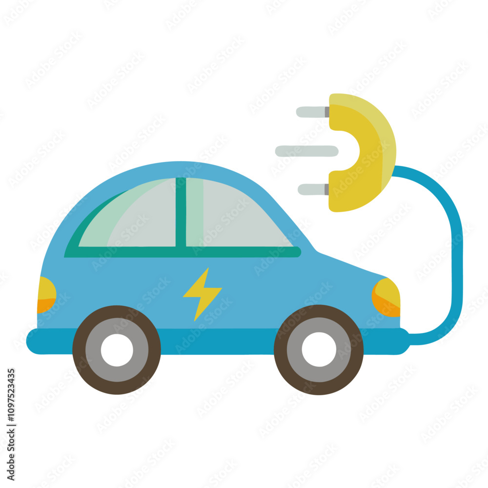 electric car clipart cartoon Illustration drawing Stock Vector | Adobe ...