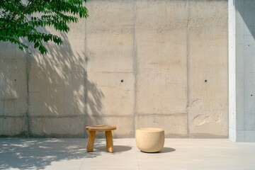 Fototapete - Architecture abstracted into minimalist geometric forms, with clean lines and contrasting light and shadow