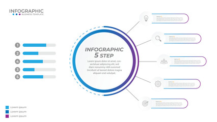 Wall Mural - vector infographic label design with circle infographic template design and 4-5-6 options or steps. 